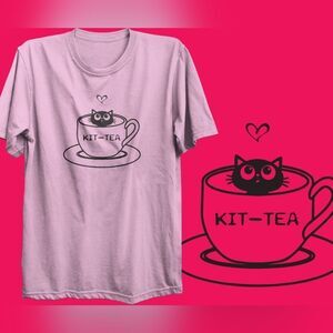 "Kit-Tea Queens: Women's Hilarious Tee for Cat-Loving Tea Enthusiasts!"